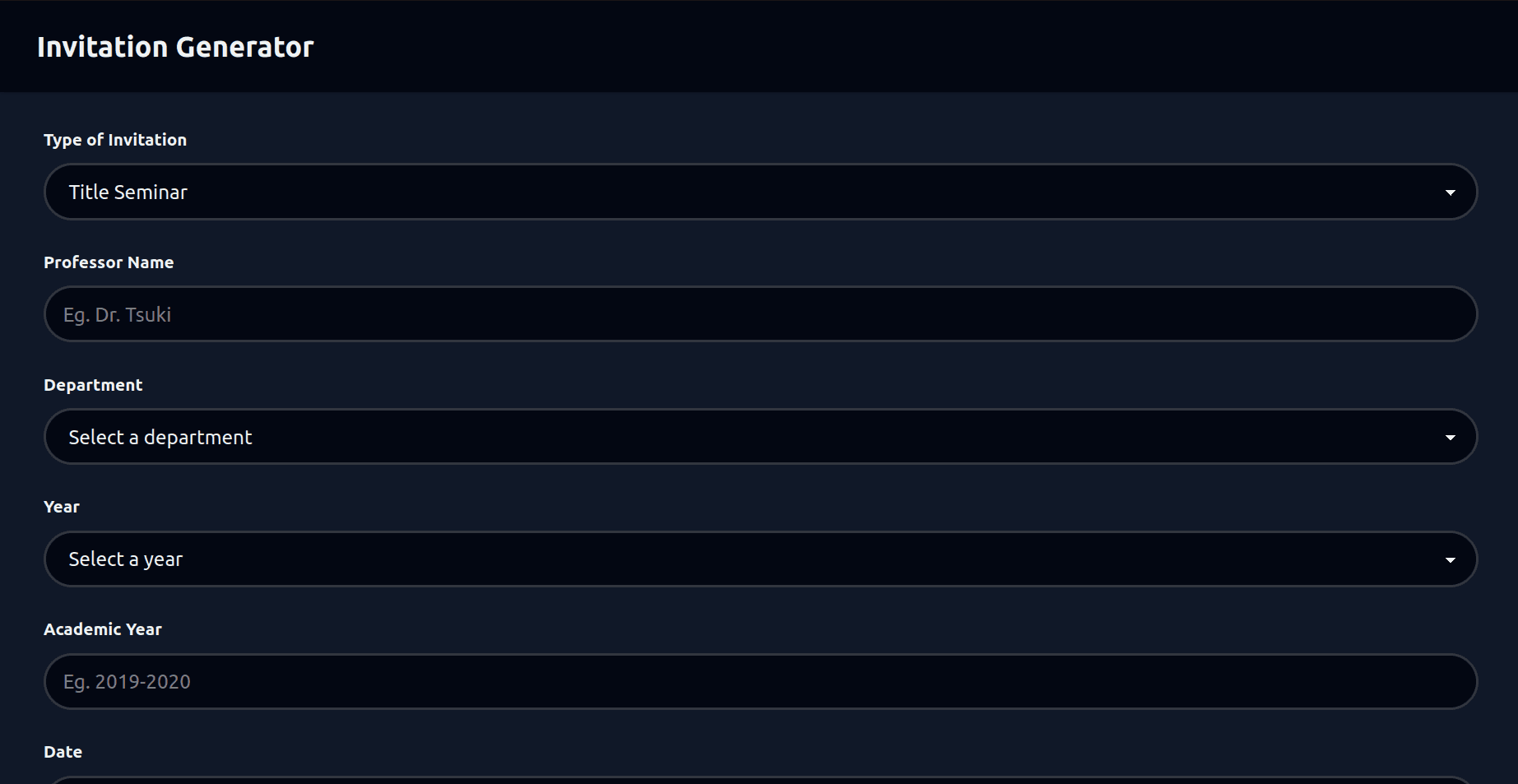 Invitation Generator